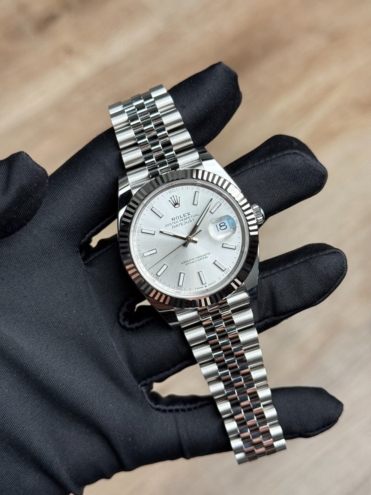Rolex Datejust 41 Silver Index Fluted Jubilee 2026 Unworn 126334
