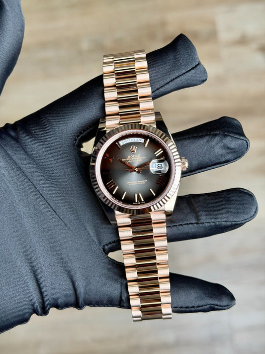 Rolex Day-date 40 Slate Grey Ombre Roman Fluted President 2026 Unworn 228235