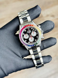 Rolex Daytona 40 Black Diamond Rainbow Saphhire Oyster Preowned 116599RBOW