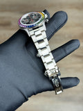 Rolex Daytona 40 Black Diamond Rainbow Saphhire Oyster Preowned 116599RBOW