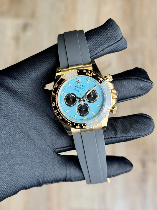 Rolex Daytona 40 Turquoise Blue/Black Index Oysterflex 2026 Unworn 126518LN