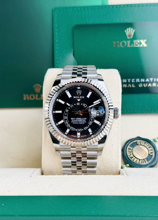 Rolex Sky-Dweller 42 Black Index Fluted Jubilee Preowned 2023 336934