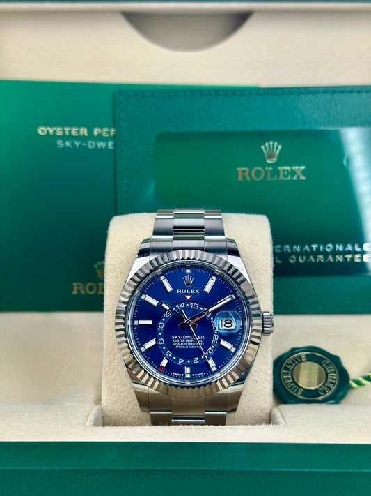 Rolex Sky-Dweller 42 Blue Index Fluted Oyster 2026 Unworn 336934