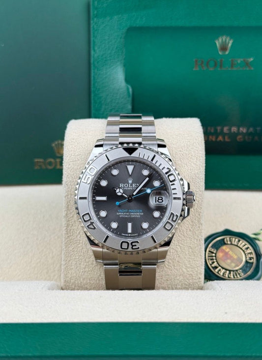 Rolex Yacht-Master 37 Date Rhodium Grey Platinum Oyster 2026 Unworn 268622
