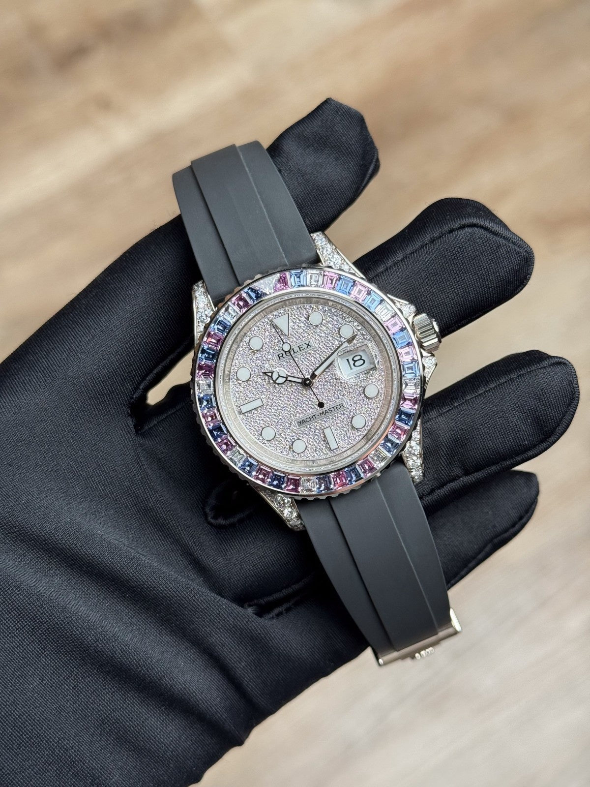Rolex Yacht-Master 40 Cotton Candy Paved Diamond Sapphire Oysterflex 126679SABR