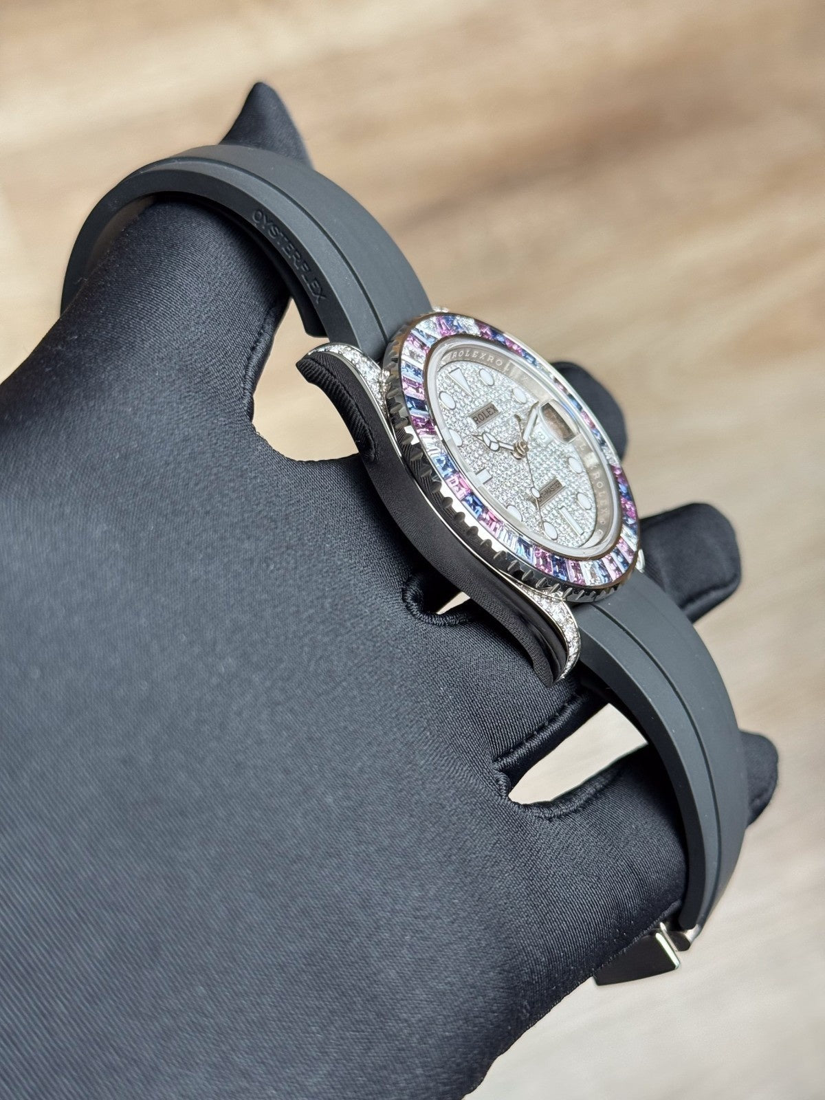Rolex Yacht-Master 40 Cotton Candy Paved Diamond Sapphire Oysterflex 126679SABR