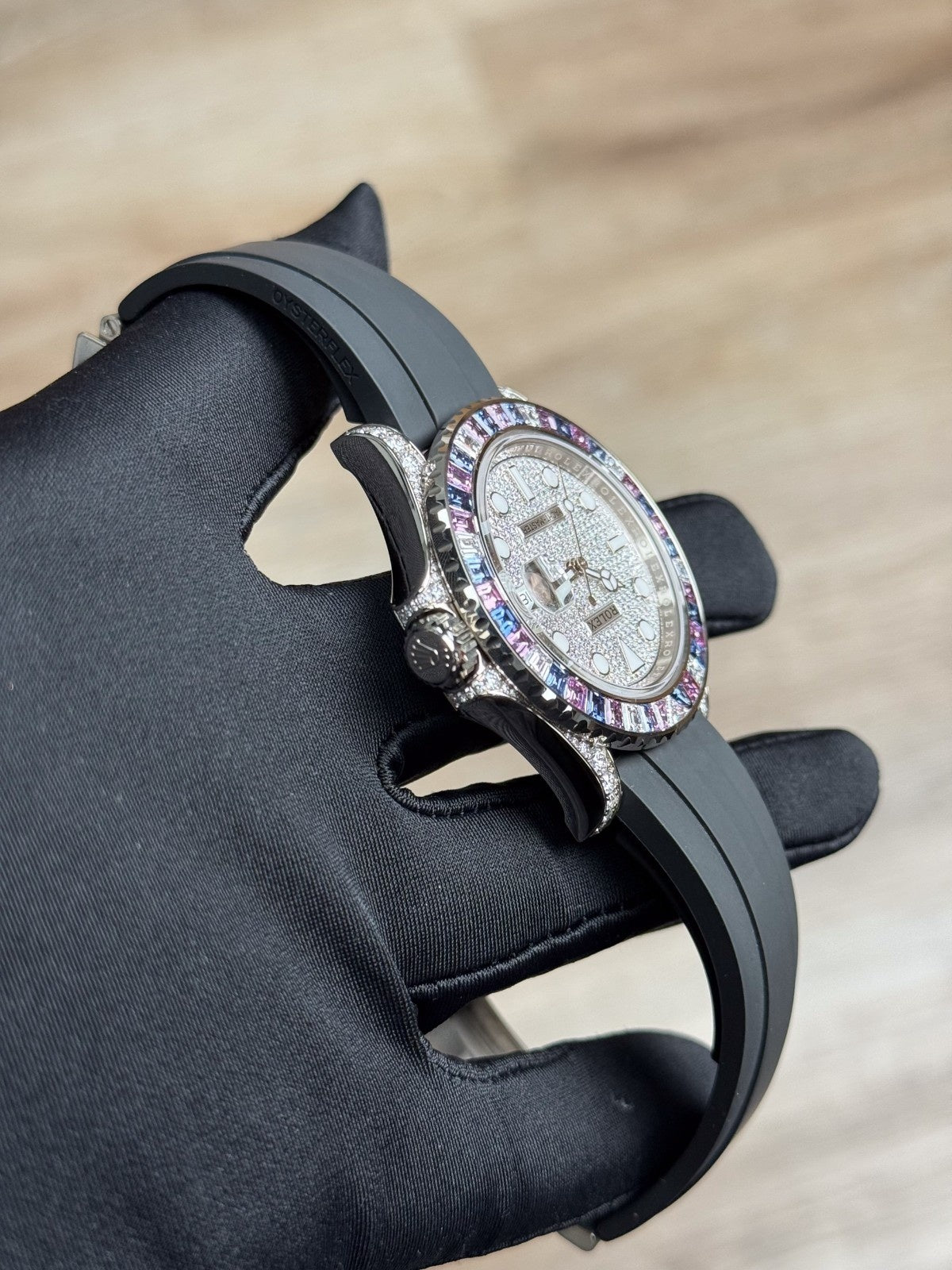 Rolex Yacht-Master 40 Cotton Candy Paved Diamond Sapphire Oysterflex 126679SABR