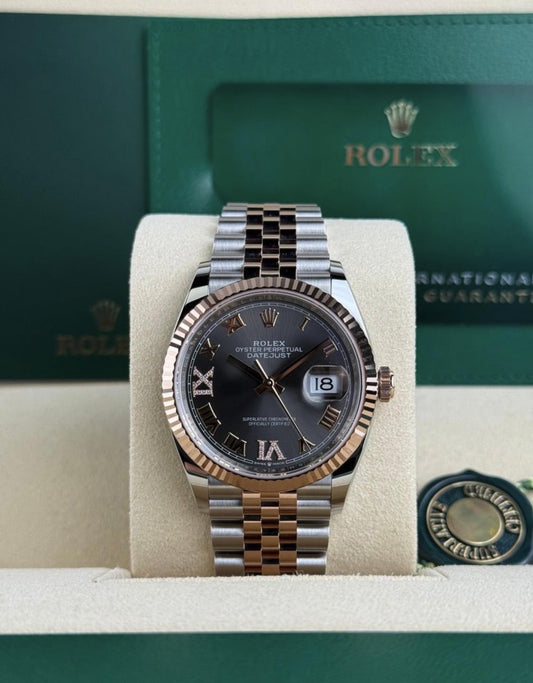 Rolex Datejust 36 Rhodium Roman VIIX Diamond Fluted Jubilee 2026 Unworn 126231