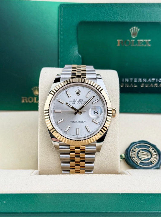 Rolex Datejust 41 Silver Index Fluted Jubilee 2026 Unworn 126333