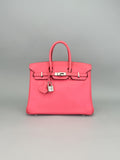 Hermes Birkin 25 Swift Rose Lipstick Palladium Hardware Preowned A Stamp