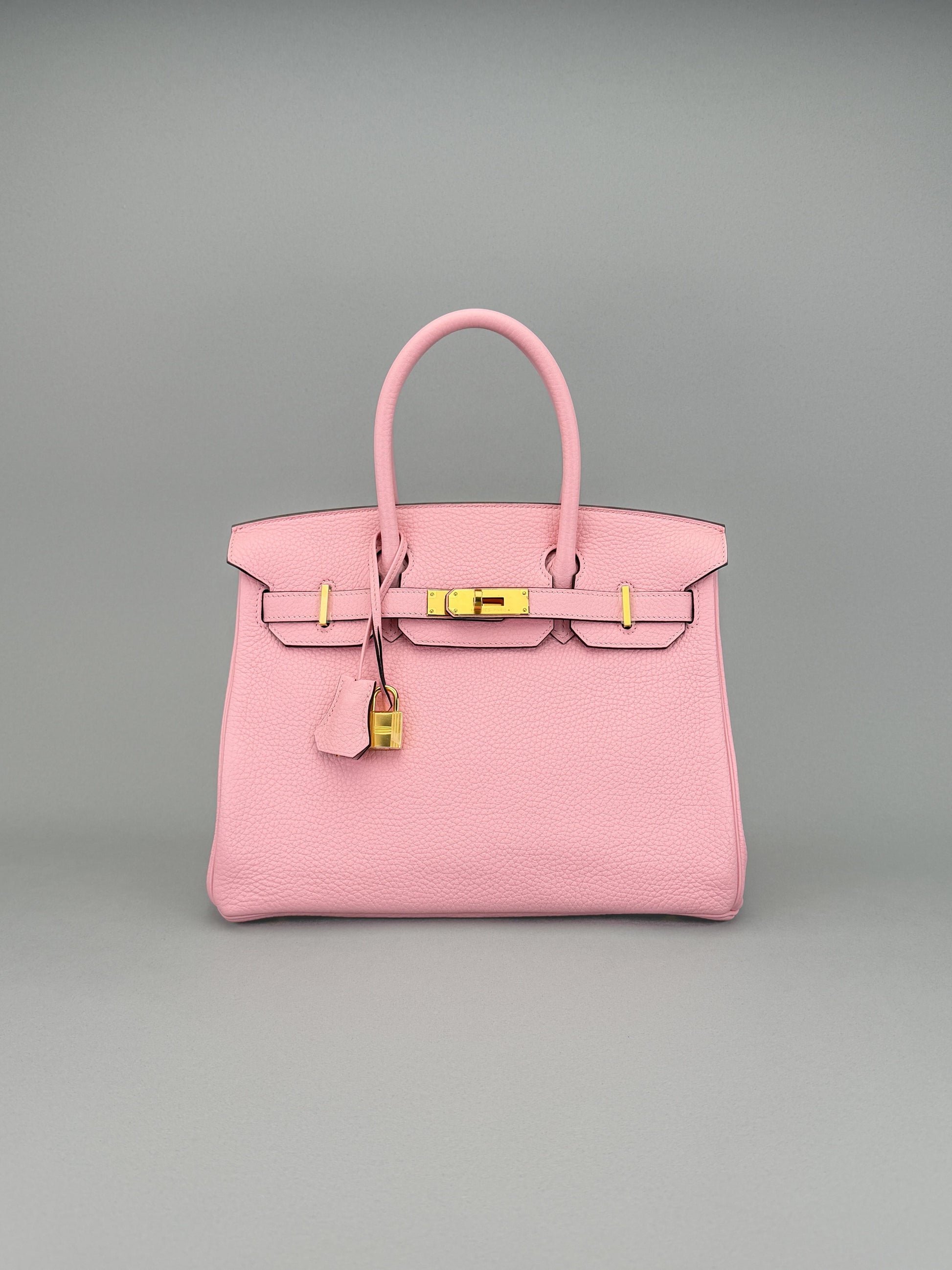 Hermes Birkin 30 Retourne Clemence Rose Sakura Gold Hardware Preowned T Stamp