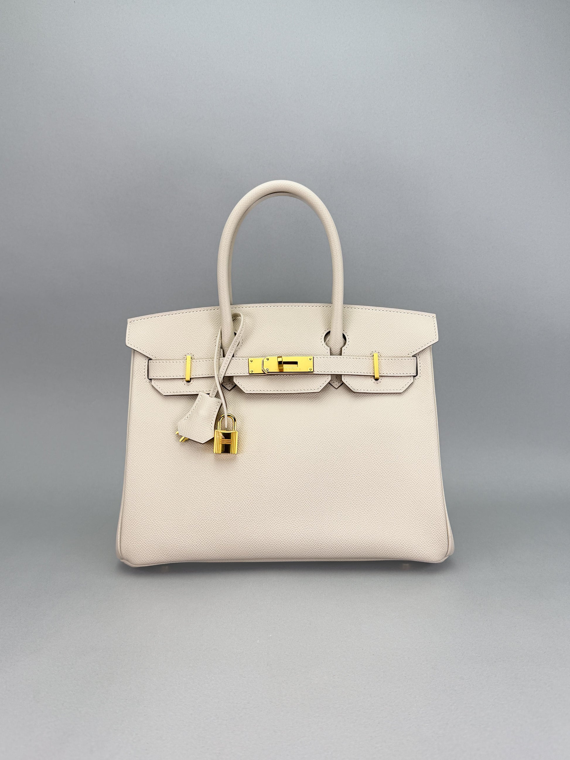 Hermes Birkin 30 Retourne Epsom Craie Gold Hardware Preowned Z Stamp 2021