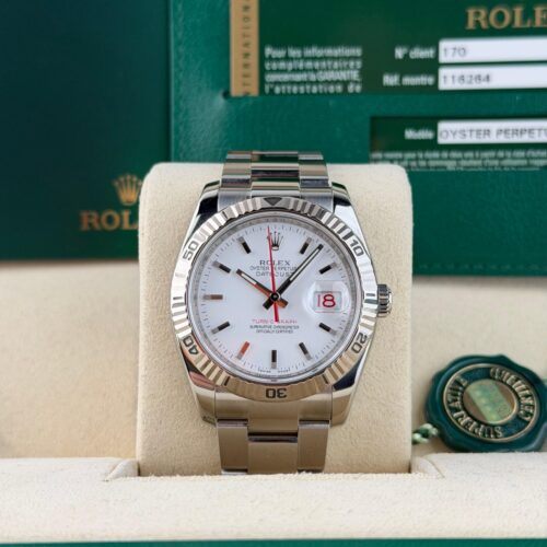 Rolex Datejust 36 Turn-o-graph White Index Fluted Oyster Preowned 2011 116264