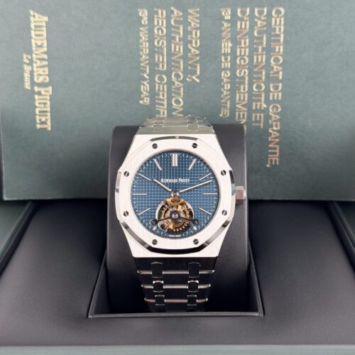 Audemars Piguet Royal Oak Extra-Thin Tourbillon Blue Bracelet Preowned 26510ST