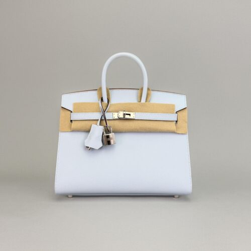 Hermes Birkin 25 Sellier Epsom Blue Brume Palladium Hardware U Stamp 2022