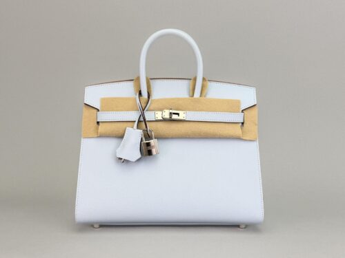 Hermes Birkin 25 Sellier Epsom Blue Brume Palladium Hardware U Stamp 2022