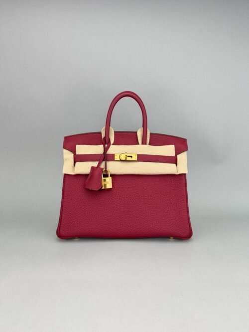 Hermes Birkin 25 Retourne Togo Rubis Gold Hardware B Stamp 2023