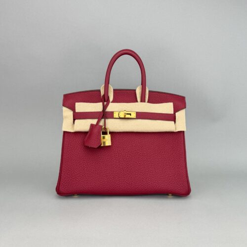 Hermes Birkin 25 Retourne Togo Rubis Gold Hardware B Stamp 2023