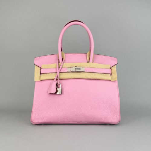 Hermes Birkin 30 Retourne Clemence Mauve Sylvestre Palladium Hardware Preowned Z