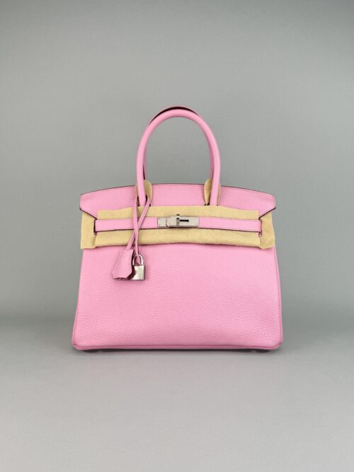 Hermes Birkin 30 Retourne Clemence Mauve Sylvestre Palladium Hardware Preowned Z