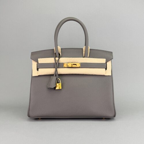 Hermes Birkin 30 Retourne Togo Gris Meyer Gold Hardware B Stamp 2023