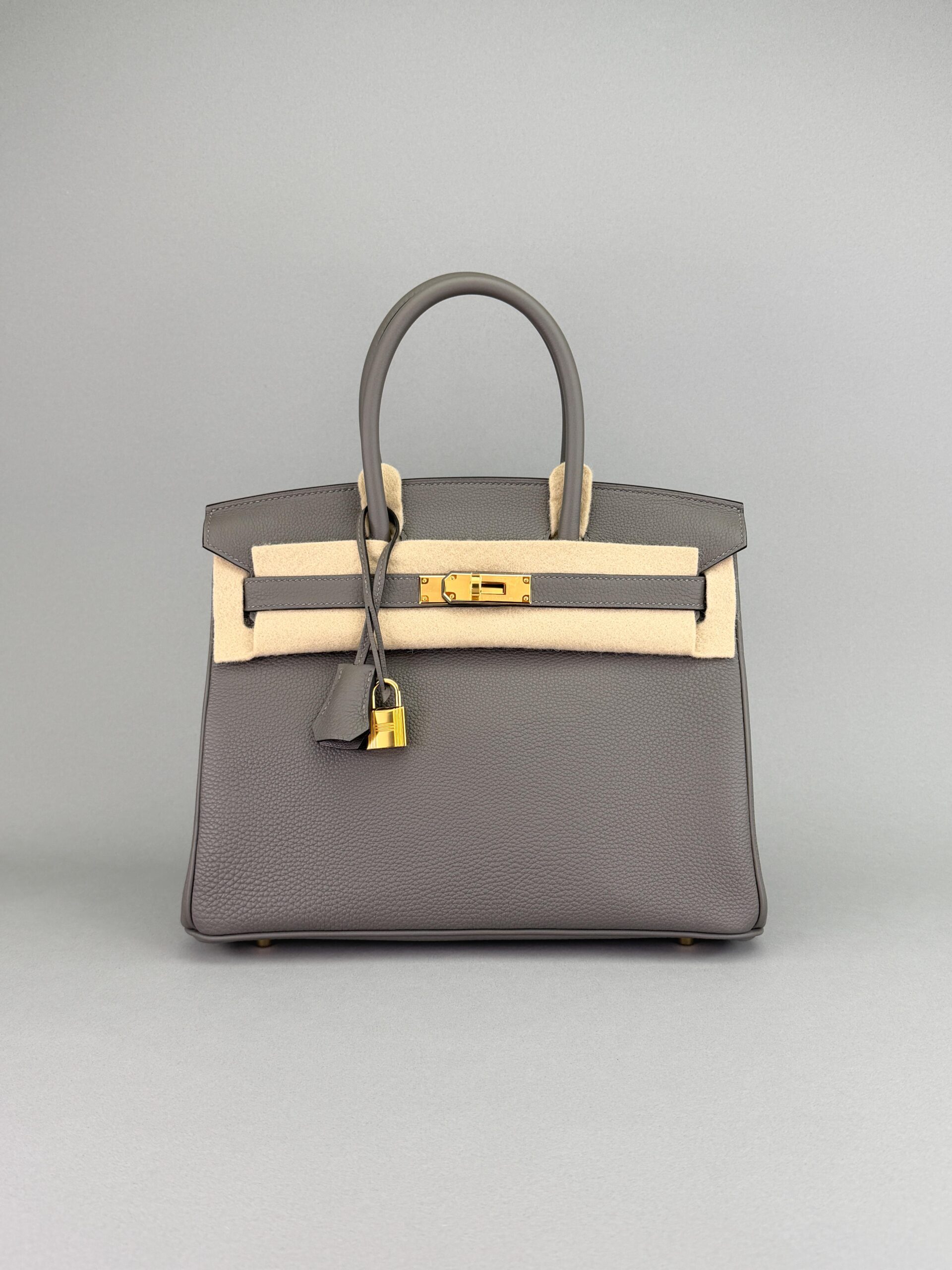 Hermes Birkin 30 Retourne Togo Gris Meyer Gold Hardware B Stamp 2023
