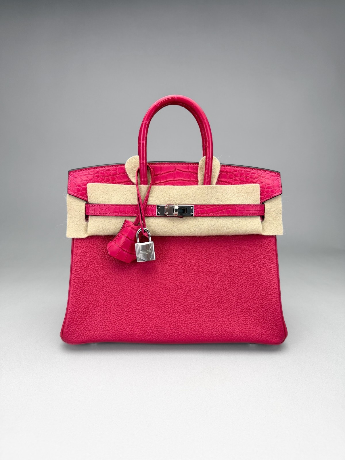 Hermes Birkin 25 Matte Alligator Touch Framboise Palladium Hardware Z Stamp 2021