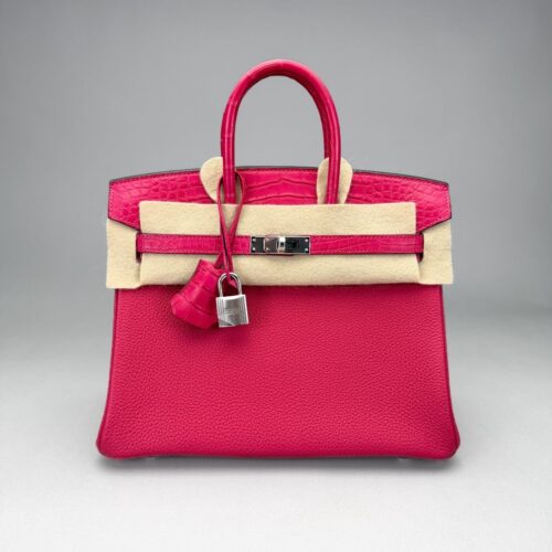 Hermes Birkin 25 Matte Alligator Touch Framboise Palladium Hardware Z Stamp 2021