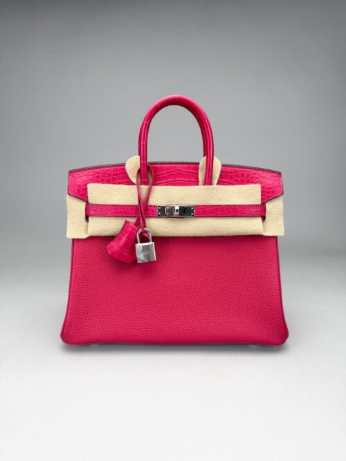 Hermes Birkin 25 Matte Alligator Touch Framboise Palladium Hardware Z Stamp 2021