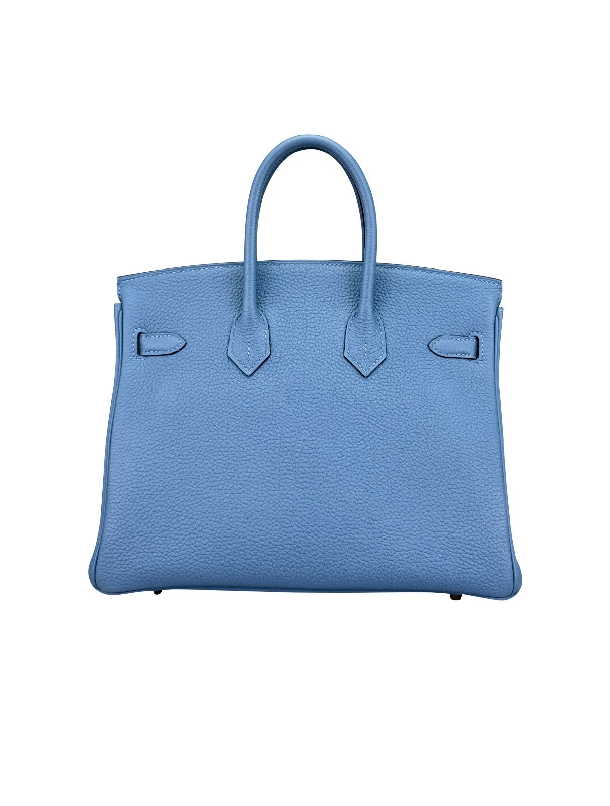 Hermes Birkin 25 Retourne Togo Blue Azure Gold Hardware Preowned C Stamp