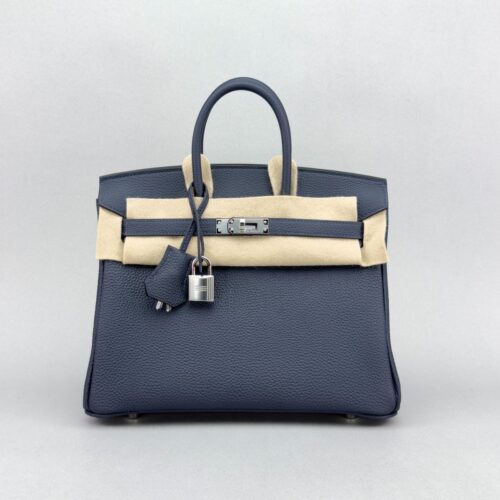 Hermes Birkin 25 Retourne Togo Blue Nuit Palladium Hardware K Stamp 2025