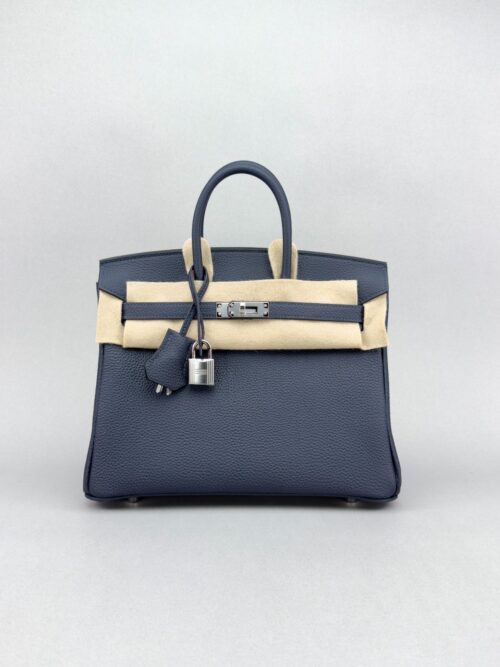 Hermes Birkin 25 Retourne Togo Blue Nuit Palladium Hardware K Stamp 2025