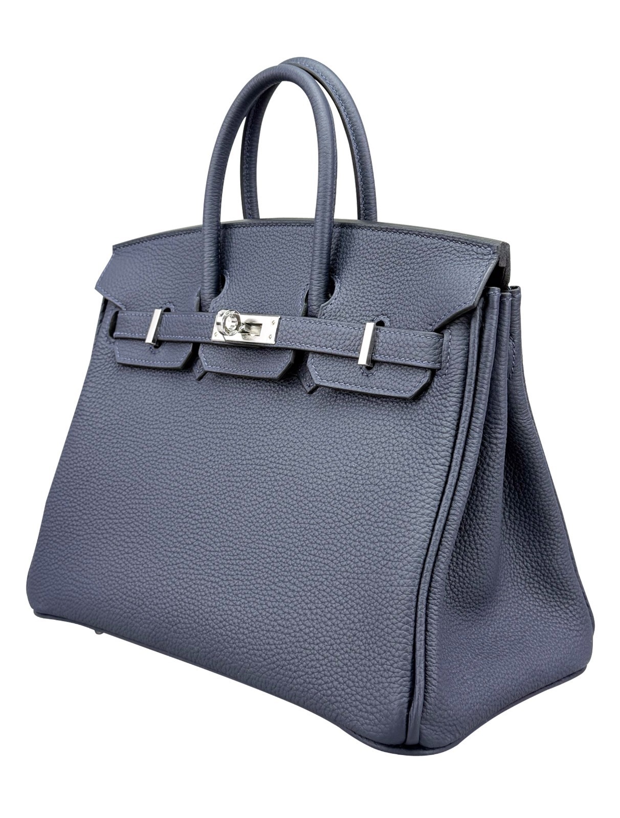 Hermes Birkin 25 Retourne Togo Blue Nuit Palladium Hardware K Stamp 2025