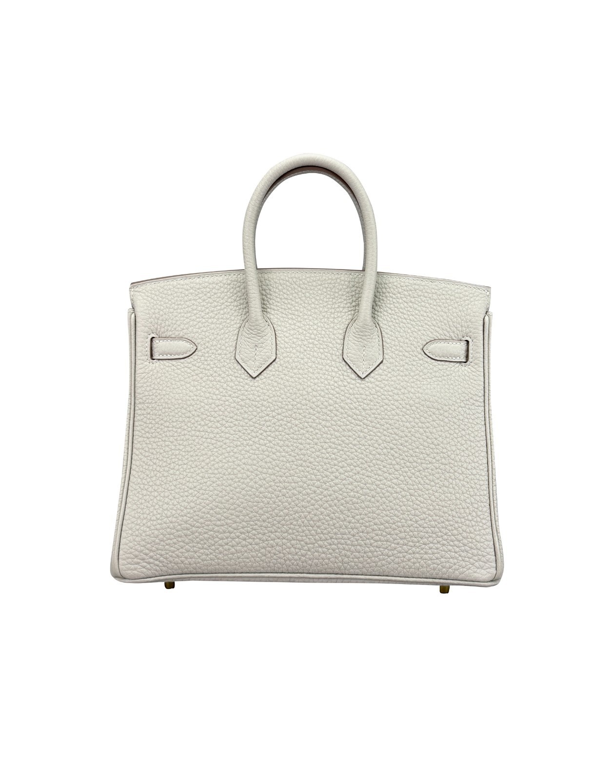 Hermes Birkin 25 Retourne Togo Gris perle Gold Hardware Preowned U Stamp