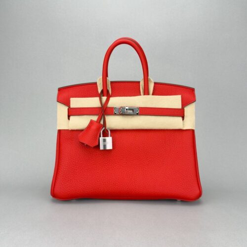 Hermes Birkin 25 Retourne Togo Rouge De Coeur Palladium Hardware K Stamp 2025