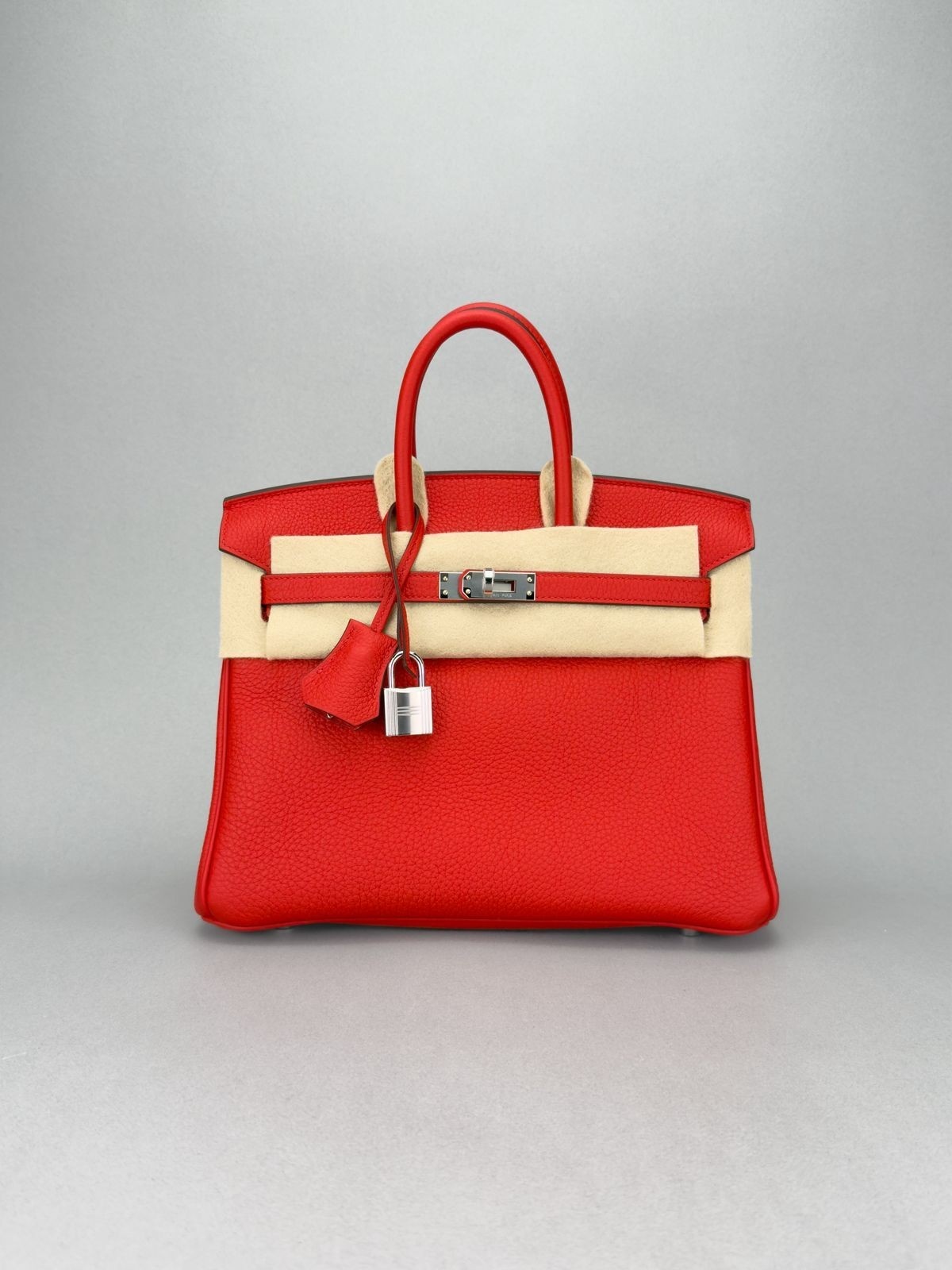 Hermes Birkin 25 Retourne Togo Rouge De Coeur Palladium Hardware K Stamp 2025