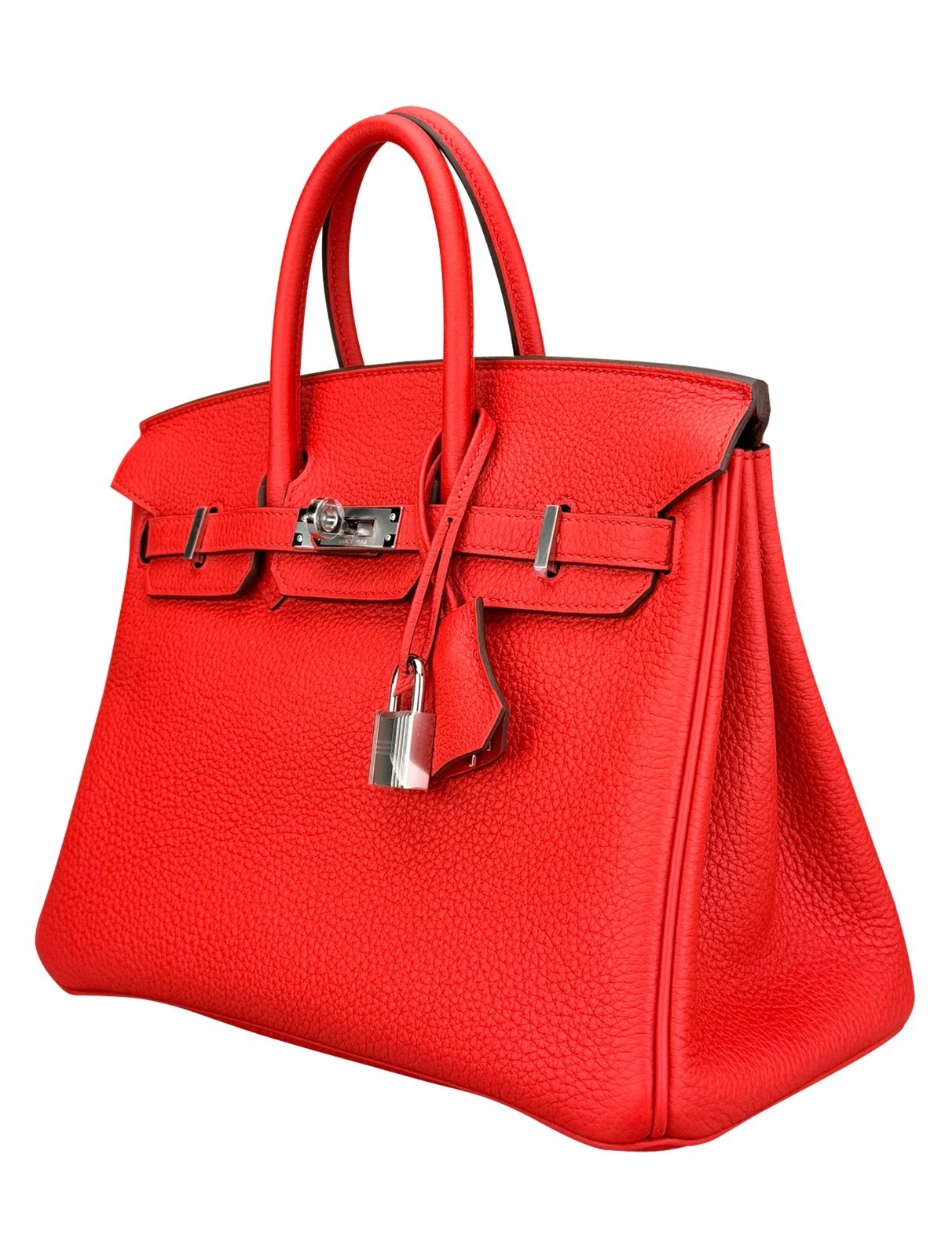 Hermes Birkin 25 Retourne Togo Rouge De Coeur Palladium Hardware K Stamp 2025