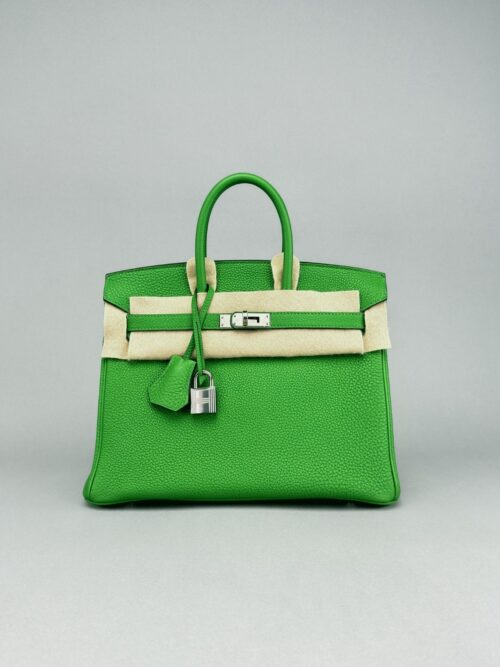 Hermes Birkin 25 Retourne Togo Vert Yucca Palladium Hardware W Stamp 2024