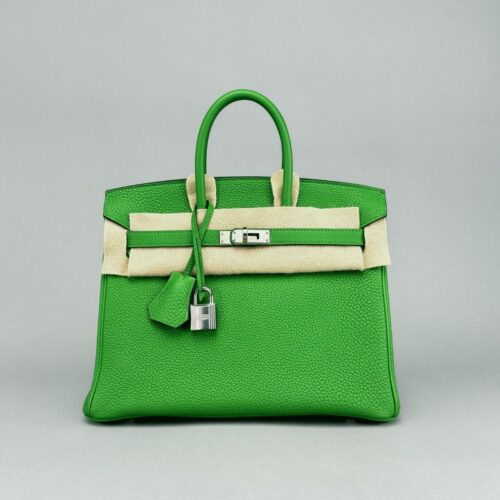 Hermes Birkin 25 Retourne Togo Vert Yucca Palladium Hardware W Stamp 2024