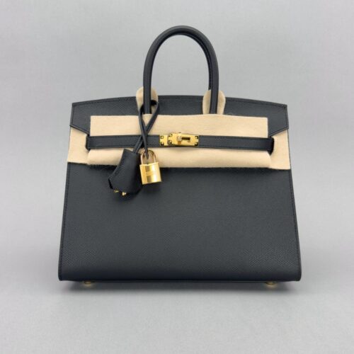Hermes Birkin 25 Sellier Epsom Black/Noir Gold Hardware W Stamp 2024
