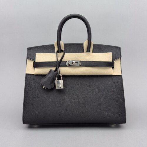 Hermes Birkin 25 Sellier Epsom Black/Noir Palladium Hardware W Stamp 2025