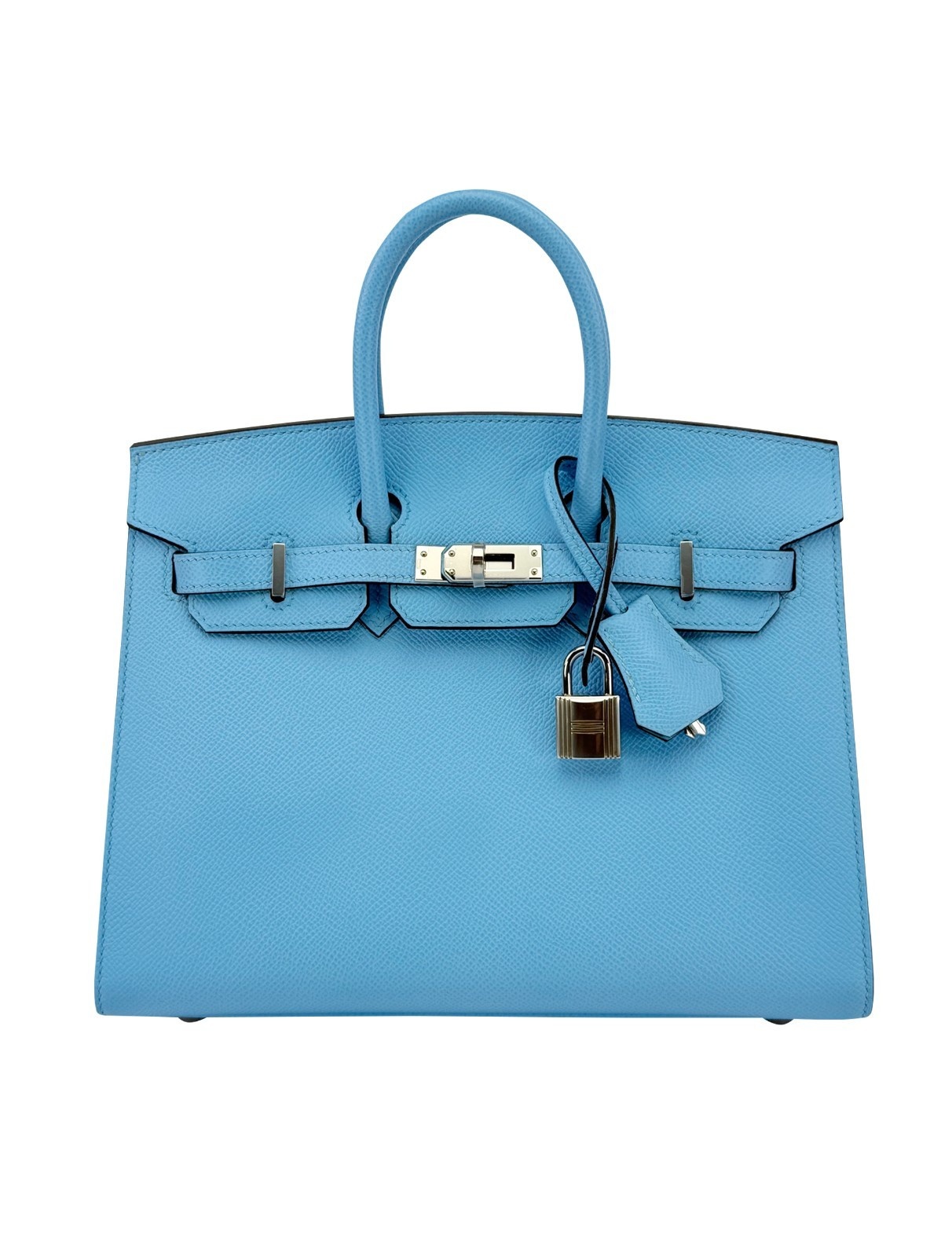 Hermes Birkin 25 Sellier Epsom Blue Celeste Palladium Hardware U Stamp 2022