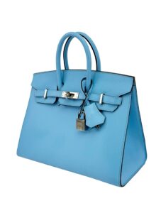 Hermes Birkin 25 Sellier Epsom Blue Celeste Palladium Hardware U Stamp 2022