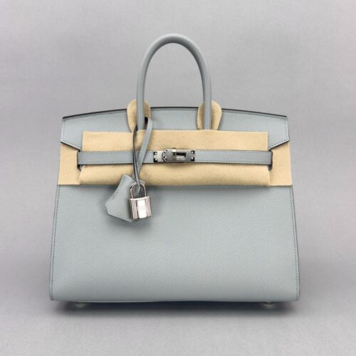Hermes Birkin 25 Sellier Epsom Blue Glacier Palladium Hardware W Stamp 2025