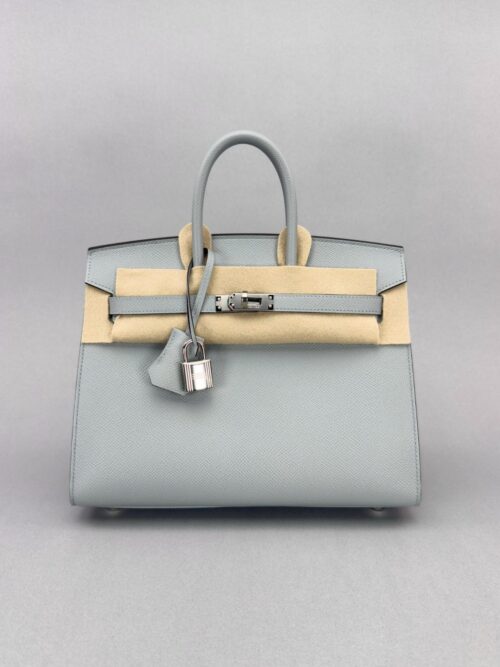 Hermes Birkin 25 Sellier Epsom Blue Glacier Palladium Hardware W Stamp 2025