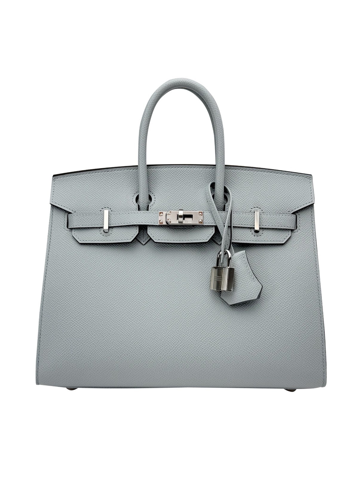 Hermes Birkin 25 Sellier Epsom Blue Glacier Palladium Hardware W Stamp 2025