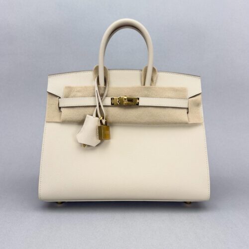 Hermes Birkin 25 Sellier Epsom Craie Gold Hardware W Stamp 2024
