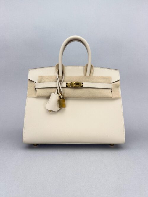 Hermes Birkin 25 Sellier Epsom Craie Gold Hardware W Stamp 2024