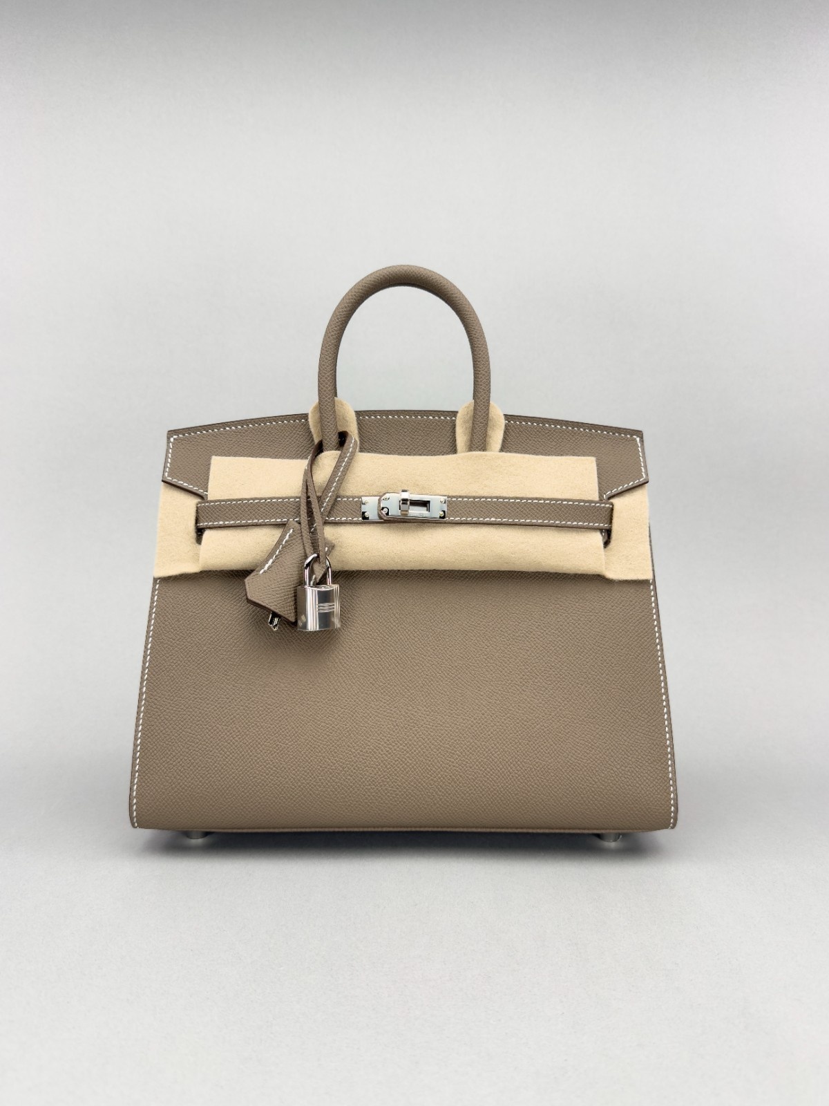 Hermes Birkin 25 Sellier Epsom Etoupe Palladium Hardwre K Stamp 2025