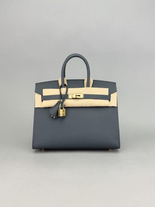 Hermes Birkin 25 Sellier Epsom Gris Misty Permabrass Gold Hardware K Stamp 2025